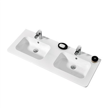 White Double Sink Vanity Top